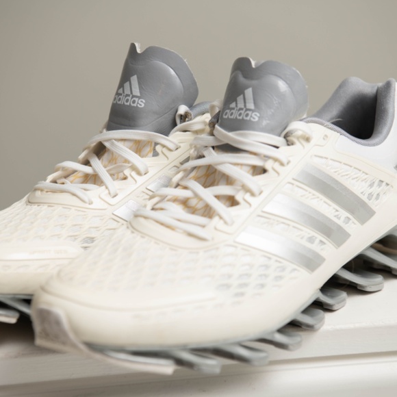 Adidas Springblade Razor Men's Running Shoes Size 12 White Silver Gray Sneakers - Picture 2 of 7